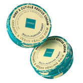 Onsen Secret hand cream jar close-up highlighting rich moisture for nails and cuticles.