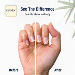 Onsen Secret color-coded strips demonstrate easy three-step buffing process.