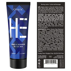 Onyx HE tanning bed lotion application foam demonstrates easy spread across skin.
