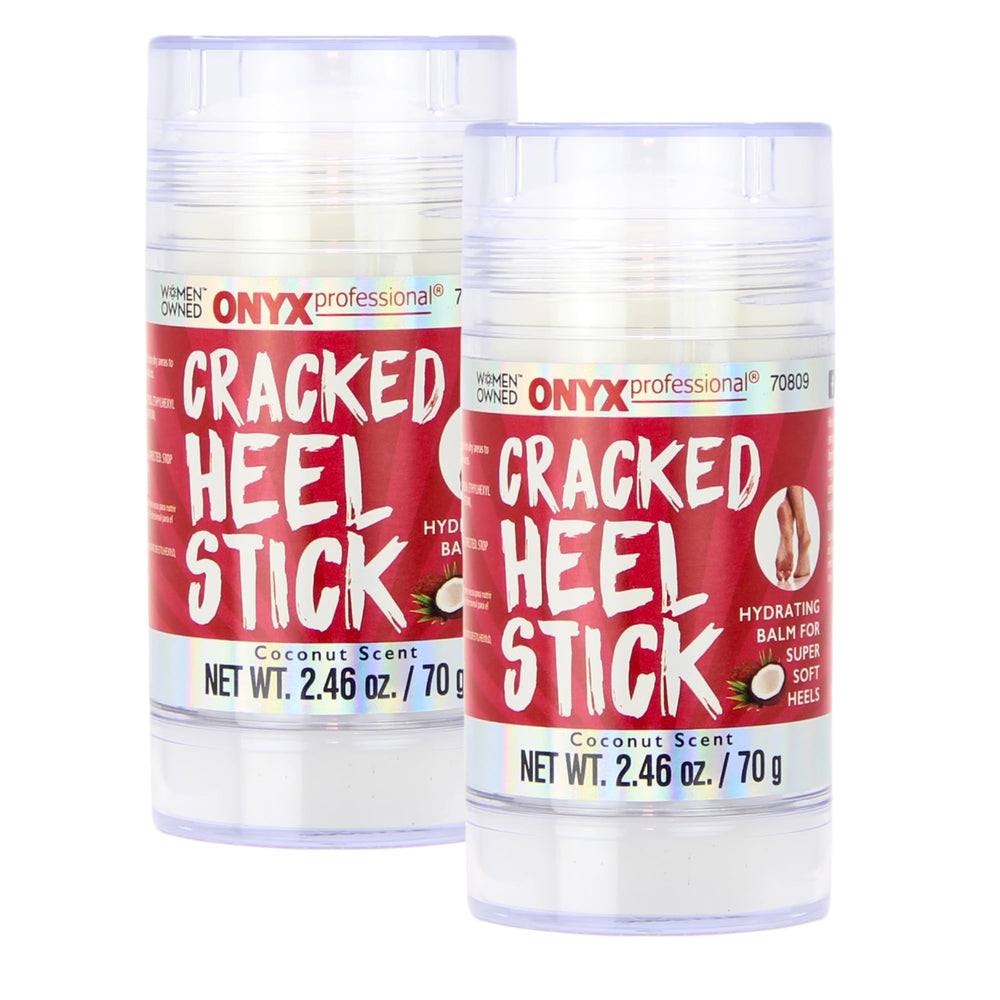 Onyx Professional cracked heel balm stick 2-pack packaging for home and travel hydration.