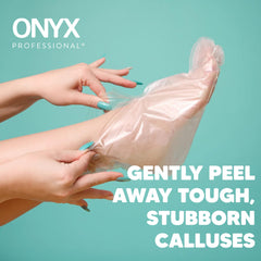 Onyx Professional Dead skin removal close-up showing peeling action.