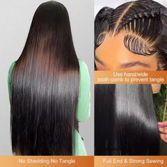 OOVVDA 13x6 HD lace front wig with transparent lace for seamless melt