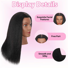 Opini head with black hair color closeup suitable for color practice