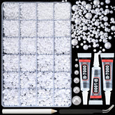 OPMADM 14000 flat back pearls box — glossy embellishments for crafts and jewelry projects.