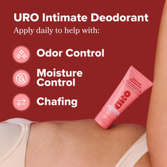 O Positiv URO application scene showing external use on skin for odor control