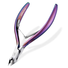opove X7 rainbow gradient cuticle nippers close-up with sharp blades for precise trimming
