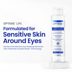 Optase Life ionized water removal action shows rapid makeup lift without rinsing.