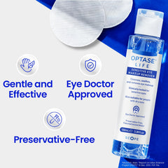 Optase Life pro vitamin B5 ingredient benefits soothe and soften eyelid area.