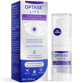 Optase LIFE sensitive eye daily renewal cream tube for easy under-eye hydration.