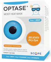 Optase Moist Heat Mask packaging highlights compact design for portable relief.
