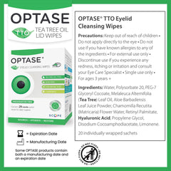 Optase TTO single-wipe open highlights on-the-go eyelid care.