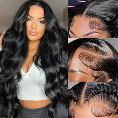optenpg body wave lace front wig full cap area for natural hairline and comfort