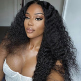 OQ HAIR glueless water-wave lace-front wig front view for natural, quick daily wear.