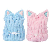 OrangeTag cat turban blue absorbs moisture quickly for fast hair drying.