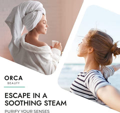 Orca Beauty shower steamers with 3% essential oils activate in seconds for instant ambience