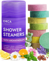 Orca Beauty Shower Steamers 8pc Variety Pack for relaxing morning routine and mood elevation
