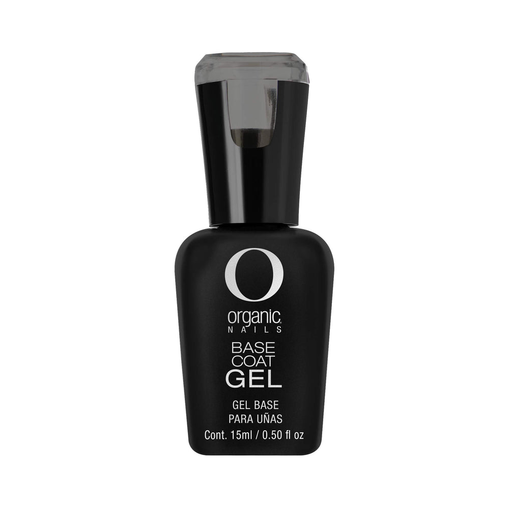 Organic Nails Gel Color Base Coat bottle close-up shows a smooth base for vibrant color.