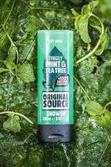 Original Source Tea Tree & Mint Shower Gel texture on skin delivering cooling wake-up.