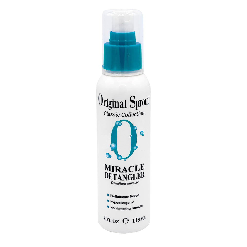 Original Sprout Miracle Detangler bottle front demonstrates easy detangling for all hair types.