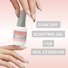 Orly GELFX Builder in a Bottle nude pink swirl application demonstrates self-leveling formula for natural-looking nails.