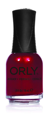 Orly Crawford's Wine nail lacquer showcases a sparkling glow with durable long-wearing color.