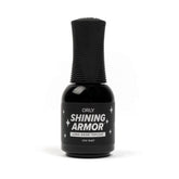 Orly Shining Armor bottle close-up showing glossy, long-wear top coat