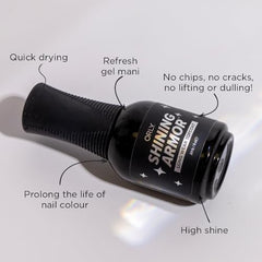 Orly Shining Armor brush applying top coat for quick-dry shine