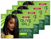 ORS hair relaxer bottle and kit shows built-in protection for smoother processing.