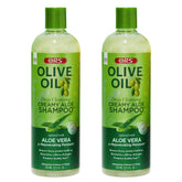 ORS Olive Oil Moisture Restore Creamy Aloe Shampoo bottle showing nourishing formula for dry hair