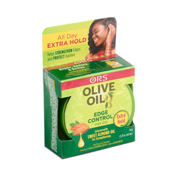 ORS Black Olive Oil edge-control styling to protect the hairline.