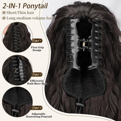 ORSUNCER long ponytail with clip-in style for quick glam.