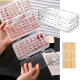 Oskrieel tri-fold nail organizer case front view with clear PET design for easy nail set visibility.