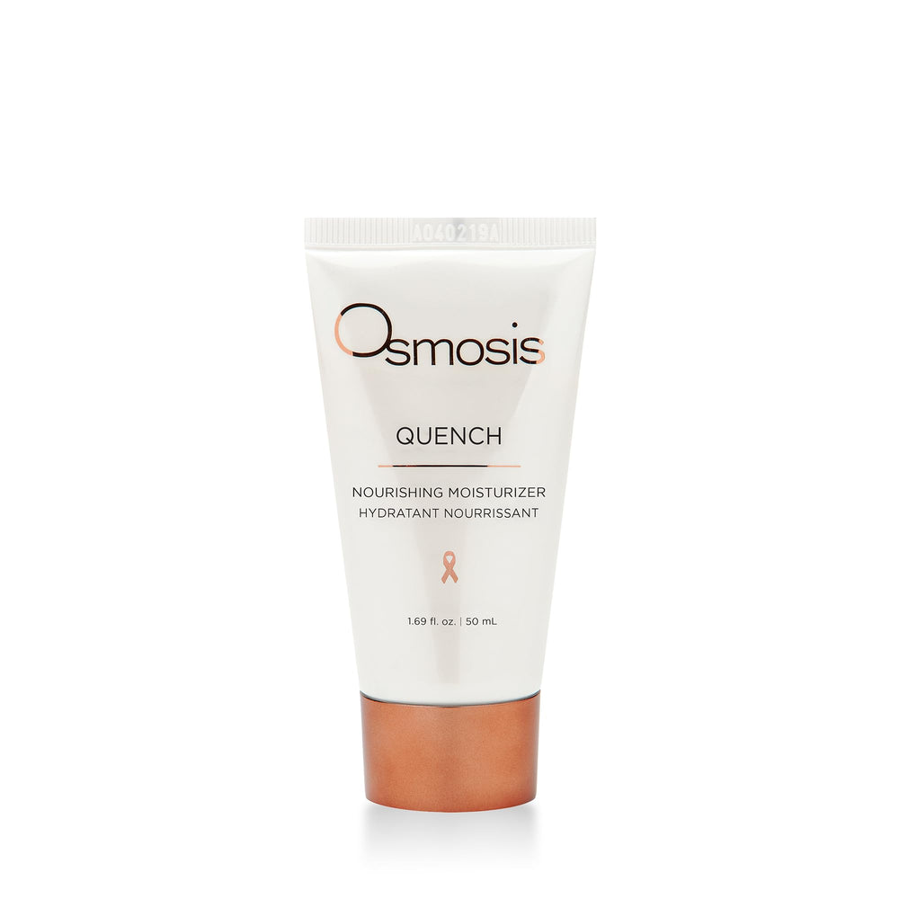 OSMOSIS QUENCH daily hydrating moisturizer bottle shows lightweight moisture for dry skin.