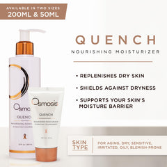 OSMOSIS QUENCH jojoba oil under light emphasizes balanced moisture.