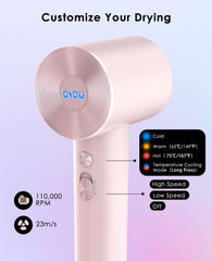 OSOU hair dryer uses infrared heating for consistent, gentle heat.