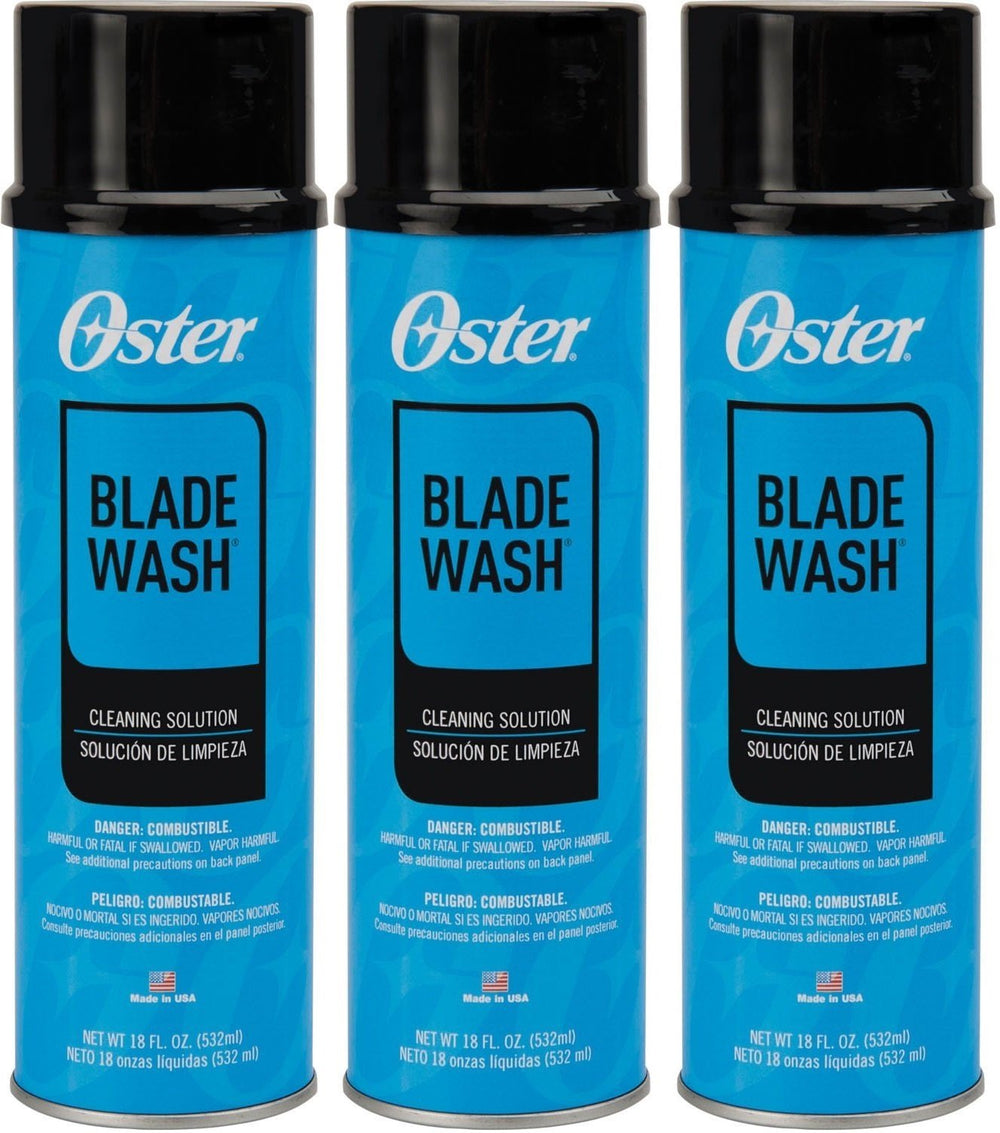 Oster Blade Wash Liquid Dip 3-pack front view for easy blade cleaning.