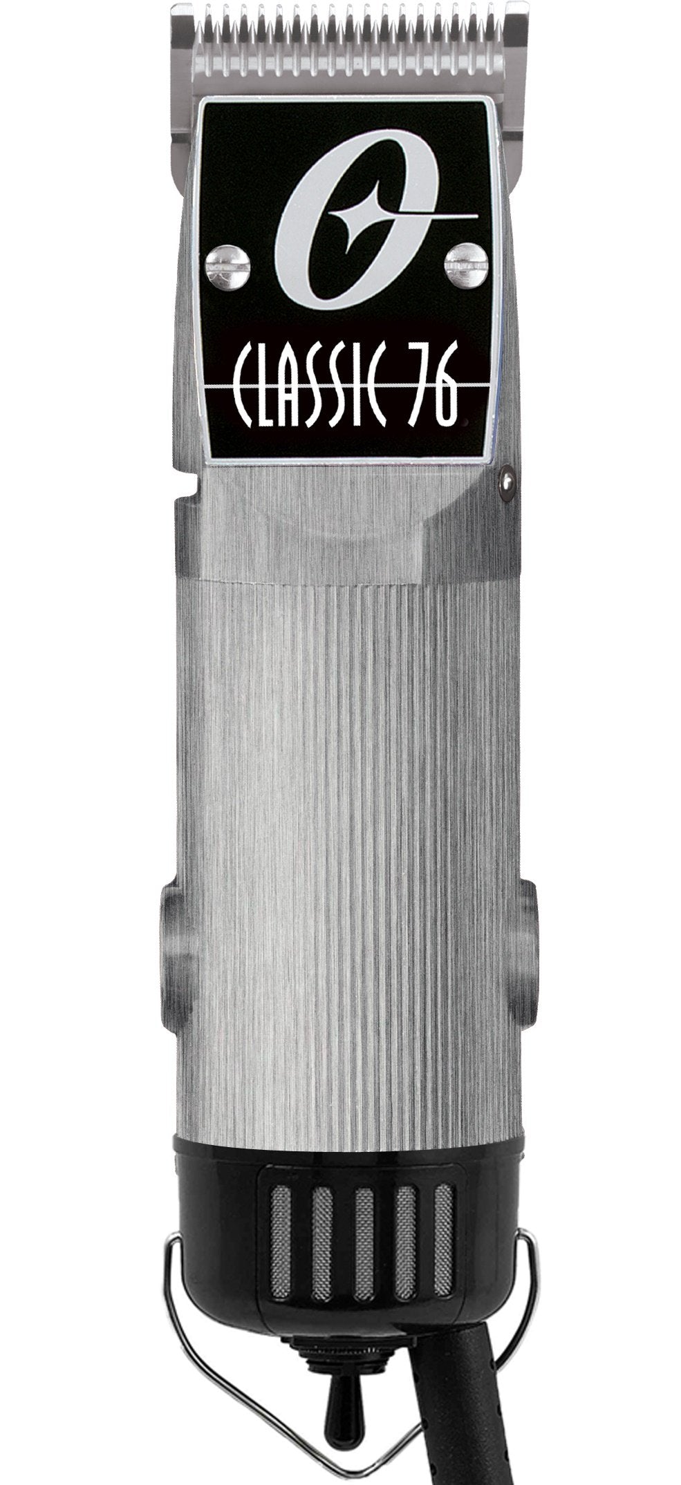 Oster Classic 76 clipper with brushed aluminum housing for professional salon use