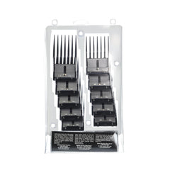 Oster Universal Combs Pouch Set displays size options range for precise cuts.