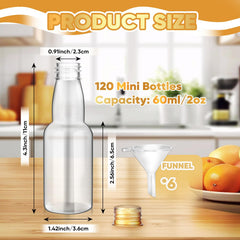 Otiamo 2 oz mini bottle with cap, perfect for portable spirits and tiny sauces.