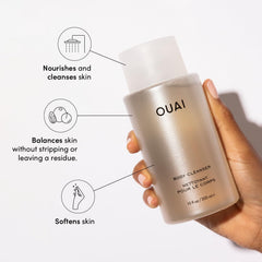 OUAI Body Cleanser Dean Street lather closeup highlights rich foam and calming aroma