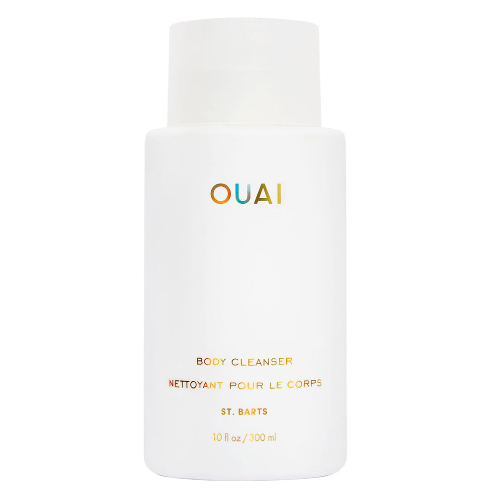 OUAI Body Cleanser St. Barts bottle shows a luxurious hydrating wash.