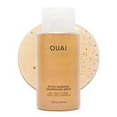 OUAI Detox Shampoo bottle with apple cider vinegar for refreshed scalp and clean hair.