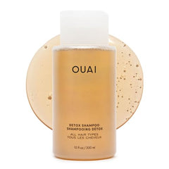 OUAI Detox Shampoo bottle with apple cider vinegar for refreshed scalp and clean hair.