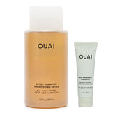 OUAI Detox Shampoo bottle front showing buildup-free hair and refreshed scalp