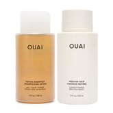 OUAI Detox Shampoo bottle demonstrates clarifying formula for build-up removal