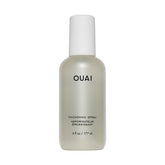OUAI thickening spray bottle dispense shows instant lift from roots to ends