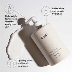 OUAI Hand Lotion pump in open position for easy application.