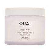 OUAI Melrose Place Body Cream jar showing whipped texture for deep hydration.