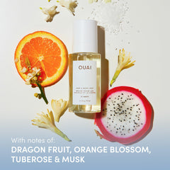 OUAI St. Barts tropical notes showcase dragonfruit and orange blossom for beachy vibes.