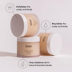 OUAI sugar crystal close-up exfoliation for buildup removal
